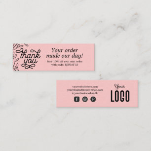 Carte de remerciements de commande personnalisée v