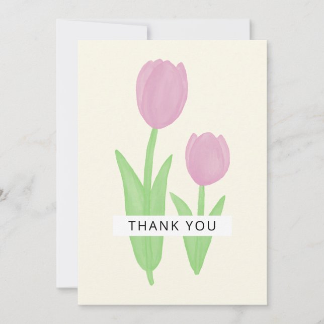 Carte de remerciements de conception des tulipes (Devant)