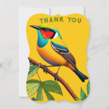 Carte de remerciements de conception d'oiseaux pou