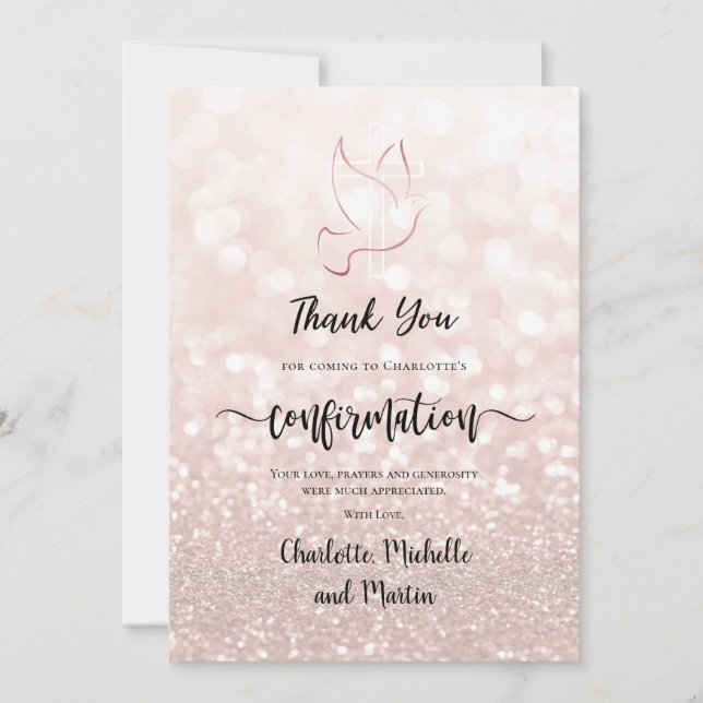 Carte de remerciements de confirmation (Devant)