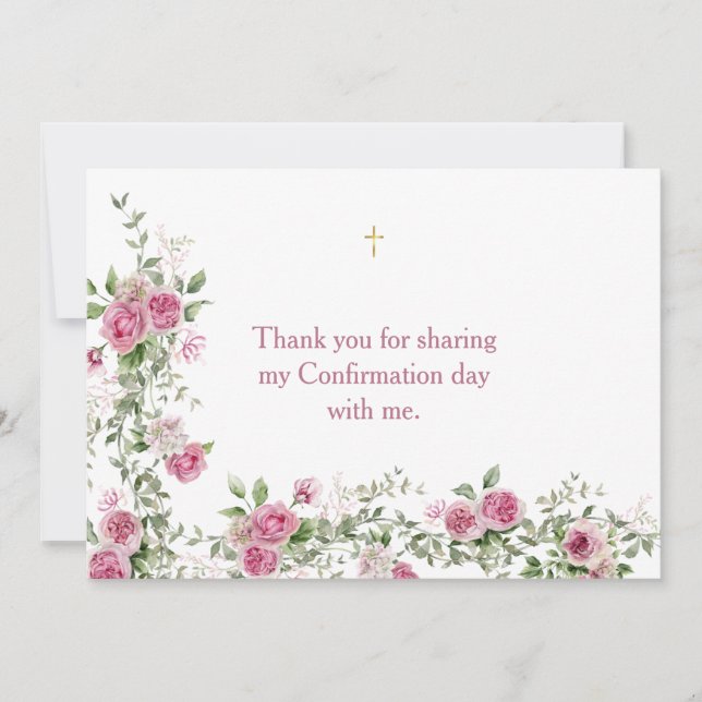 Carte de remerciements de confirmation de la Croix (Devant)