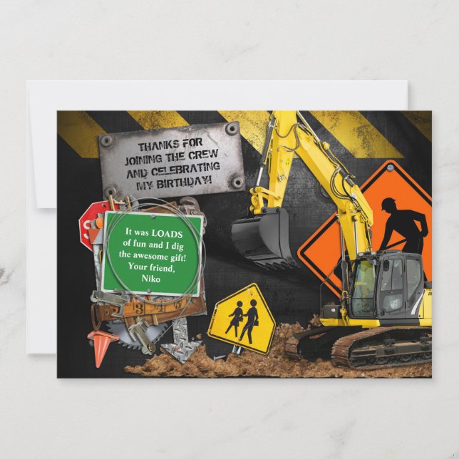 Carte de remerciements de construction (Devant)