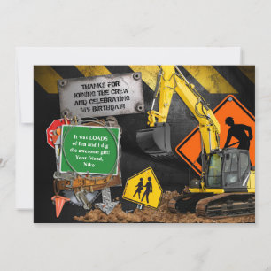 Carte de remerciements de construction