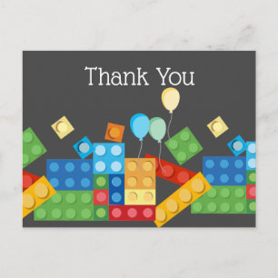 carte de remerciements de construction, bloc, joue