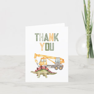 Carte de remerciements de construction Dino