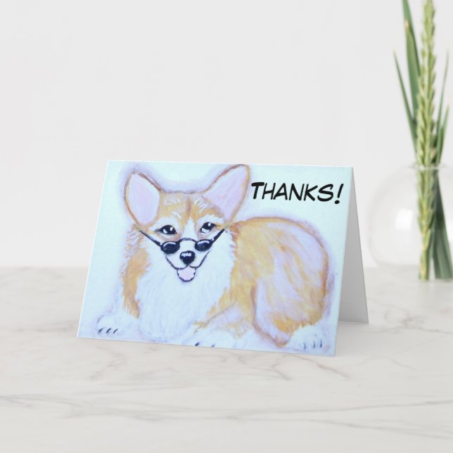 Carte de remerciements de corgi (Devant)