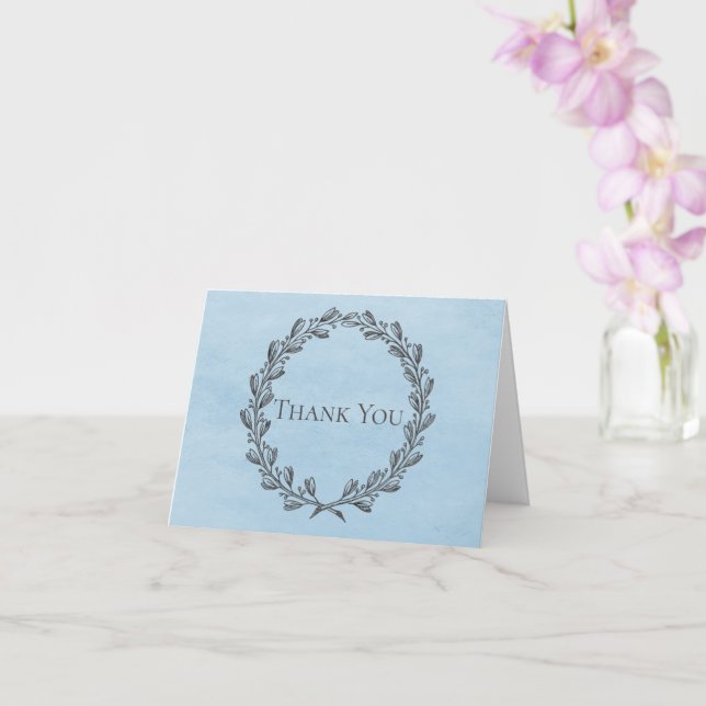 Carte de remerciements de couronne bleu élégant (Orchidée)
