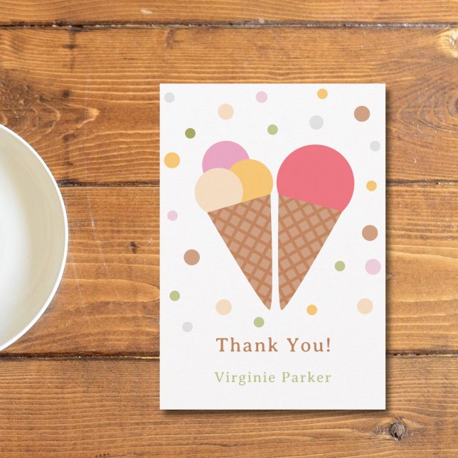 Carte de remerciements de crème glacée (Ice Cream Thank You Card)