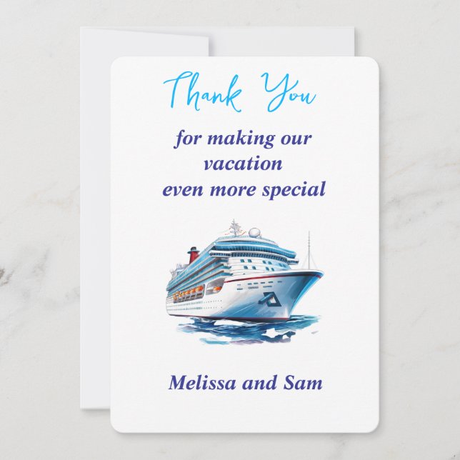 Carte de remerciements de croisière (Devant)