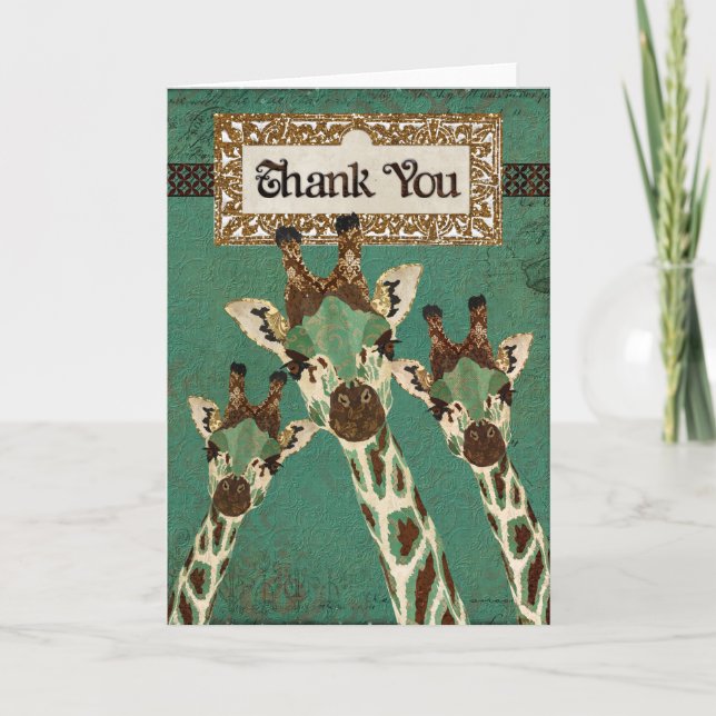 Carte de remerciements de cuivre et turquoise de (Devant)