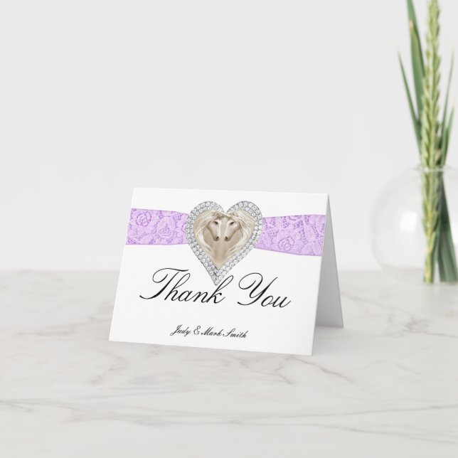 Carte de remerciements de dentelle violette Unicor (Devant)