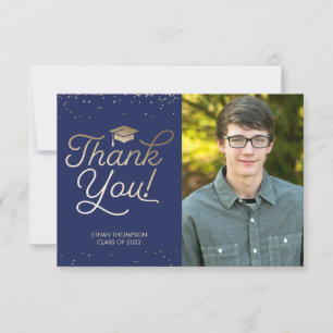 Carte de remerciements de diplôme - Photo, Message