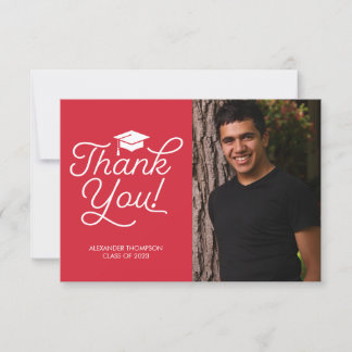 Carte de remerciements de diplôme - Simple, Photo,
