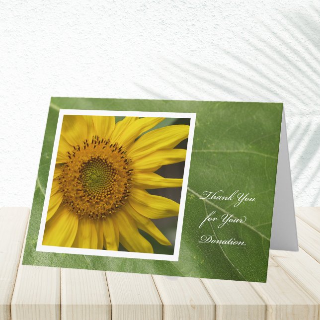 Carte de remerciements de don — Merci de tournesol (Créateur téléchargé)