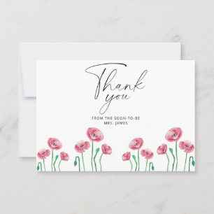 Carte de remerciements de douche à nuptiale floral