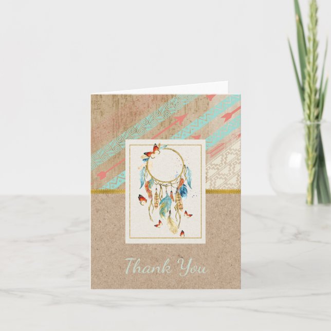 Carte de remerciements de Dreamcatcher de Natif (Devant)