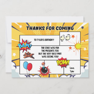Carte de remerciements de fête d'anniversaire