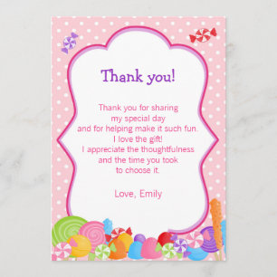 Carte de remerciements de fête d'anniversaire de