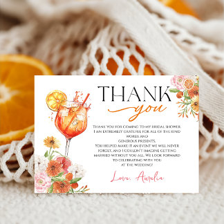 Carte de remerciements de Fête des mariées Aperol 