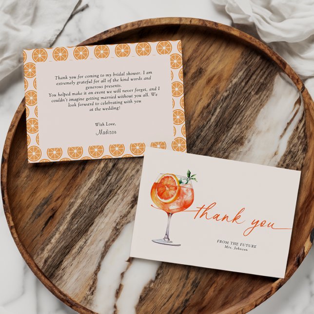 Carte de remerciements de Fête des mariées Aperol  (Créateur téléchargé)