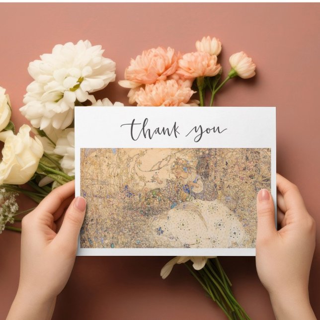 Carte de remerciements de Fête des mariées Art nou (Créateur téléchargé)