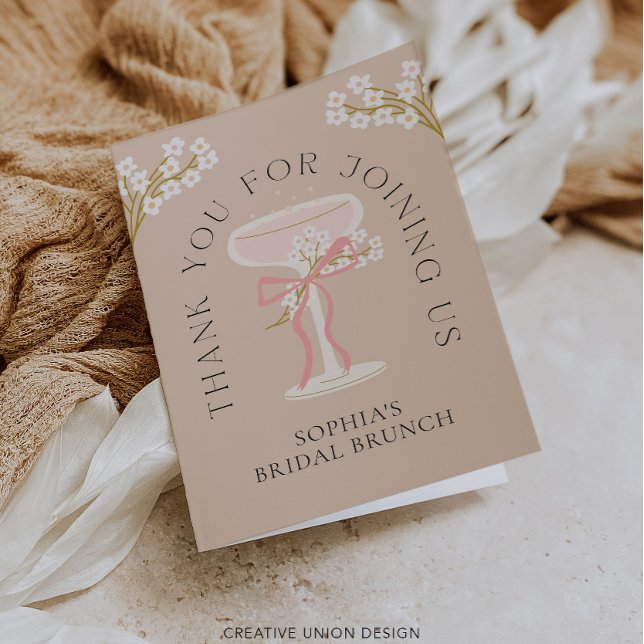 Carte de remerciements de Fête des mariées Brunch  (Créateur téléchargé)