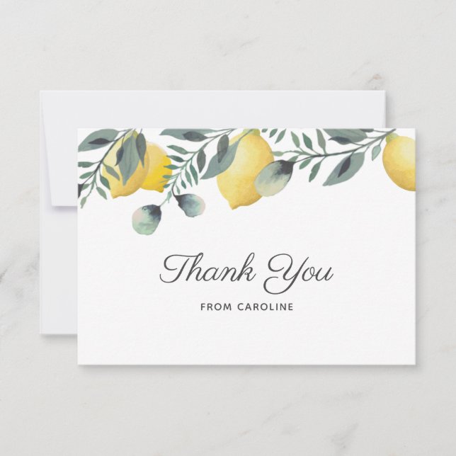 Carte de remerciements de Fête des mariées citrons (Devant)