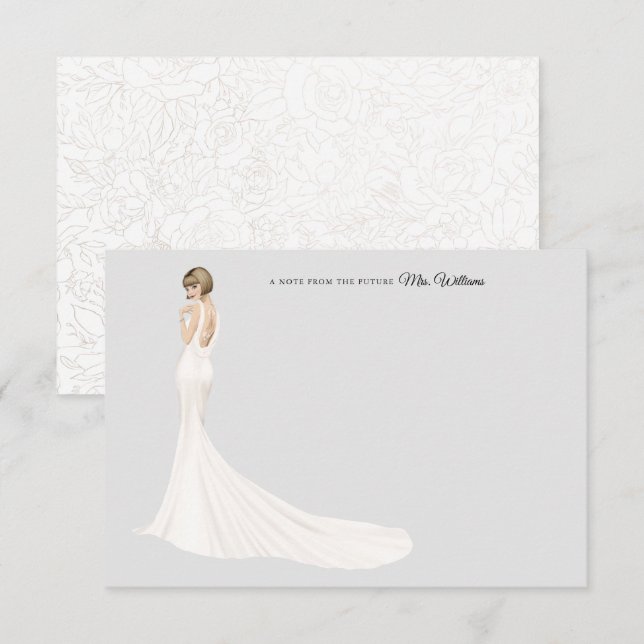 Carte de remerciements de Fête des mariées de mari (Devant / Derrière)