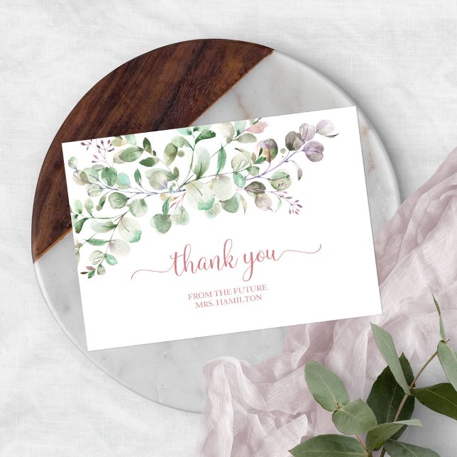 Carte de remerciements de Fête des mariées Eucalyp (Créateur téléchargé)