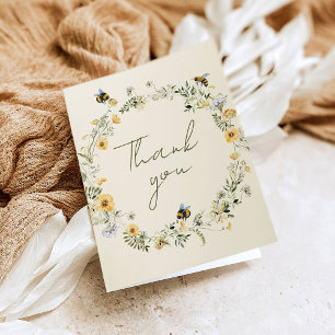 Carte de remerciements de Fête des mariées fleur s