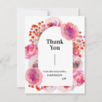 Carte de remerciements de Fête des mariées florale