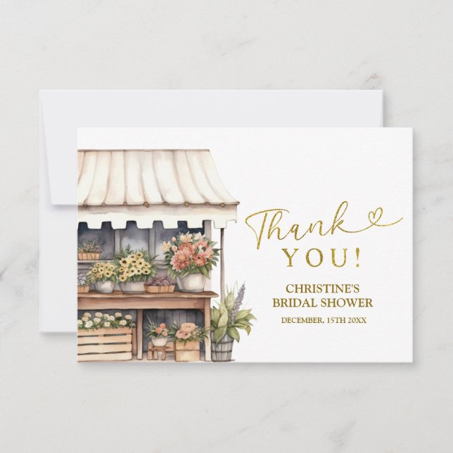 Carte de remerciements de Fête des mariées Flower  (Devant)