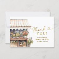 Carte de remerciements de Fête des mariées Flower 