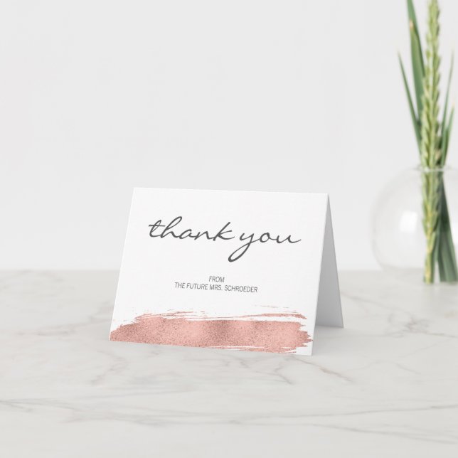 Carte de remerciements de Fête des mariées rose Go (Devant)