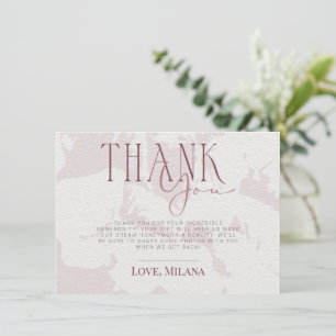 Carte de remerciements de Fête des mariées rose vi