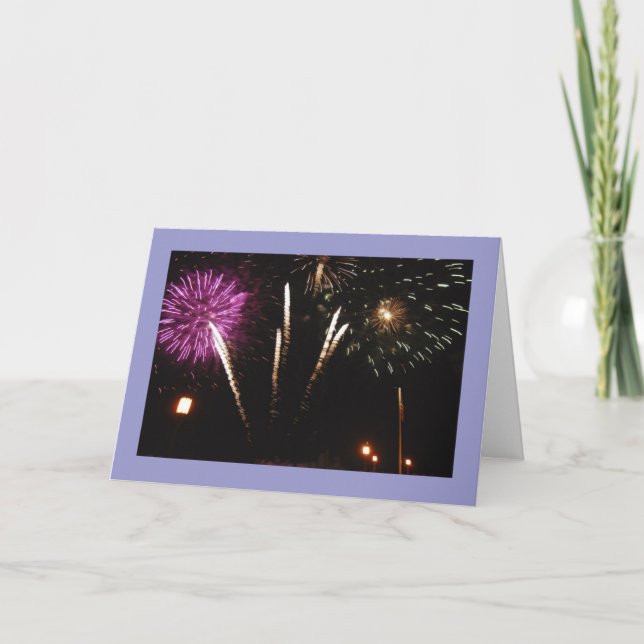 Carte de remerciements de feu d'artifice (Devant)