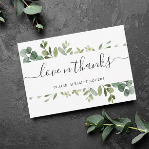 Carte de remerciements de feuillage vert Eucalyptu