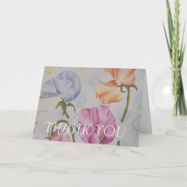 CARTE DE REMERCIEMENTS DE FLEUR D'AQUARELLE DE (Devant)