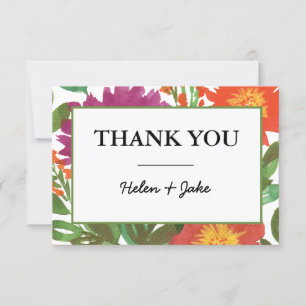 Carte de remerciements de fleurs d'aquarelle
