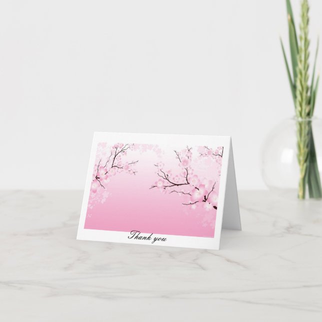 CARTE DE REMERCIEMENTS DE FLEURS DE CERISIER (Devant)