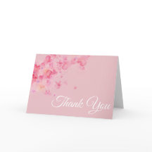 Carte de remerciements de fleurs de cerisiers rose