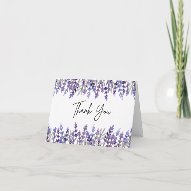 Carte de remerciements de fleurs de couleur aquare (Devant)