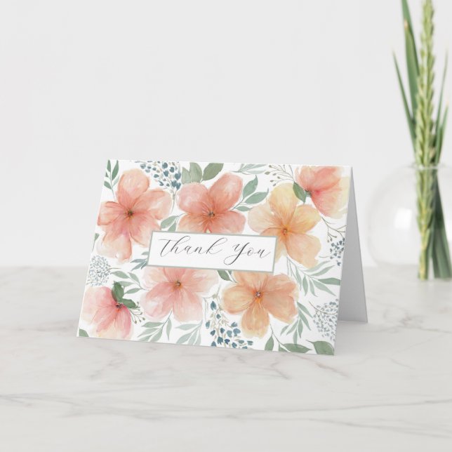 Carte de remerciements de fleurs de la plage (Devant)