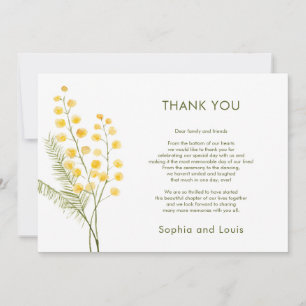 Carte de remerciements de fleurs de Mimosa