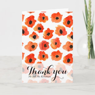 Carte de remerciements de fleurs de pavot