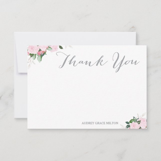 Carte de remerciements de fleurs florales (Devant)