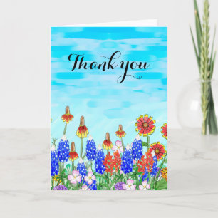Carte de remerciements de fleurs sauvages du Texas
