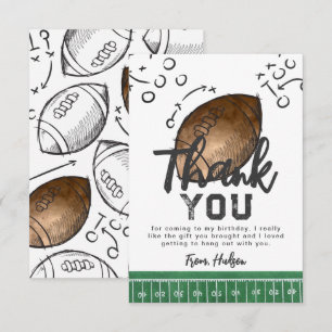 Carte de remerciements de football aquarelle