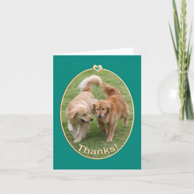 Carte de remerciements de golden retriever (Devant)