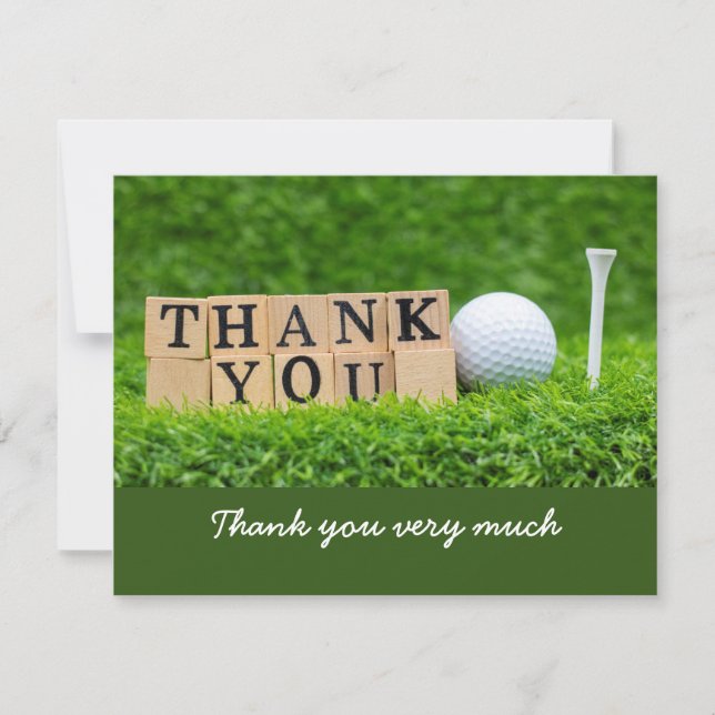 Carte de remerciements de golf avec balle de golf  (Devant)